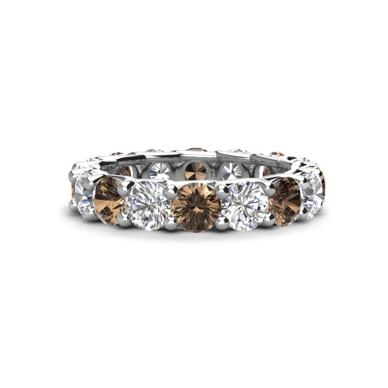 Laida 3.90 ctw (4.00 mm) Smoky Quartz and Diamond Eternity Band 