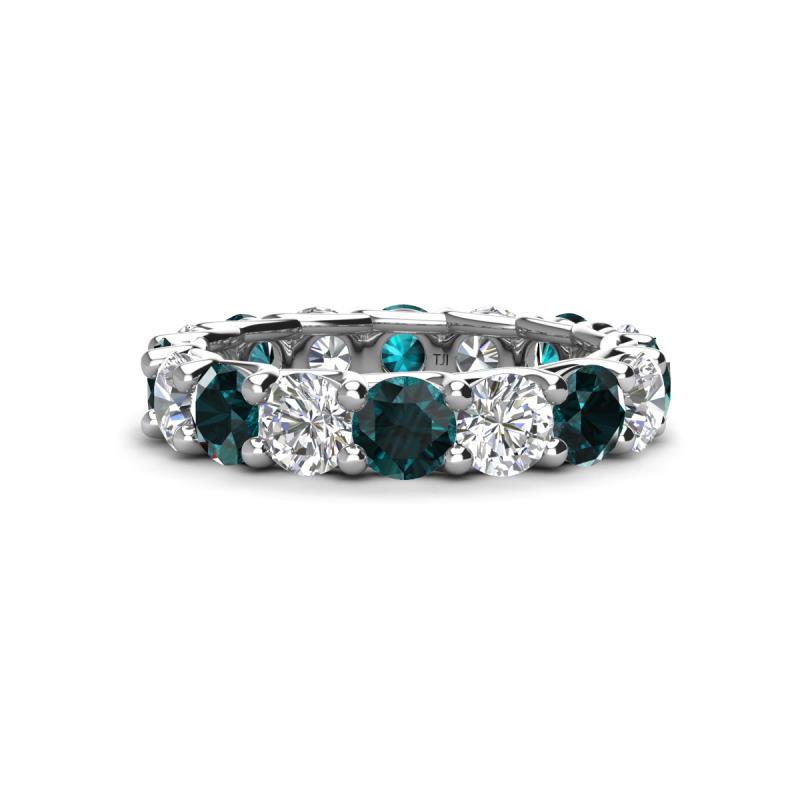 Laida 4.00 ctw (4.00 mm) London Blue Topaz and Diamond Eternity Band 