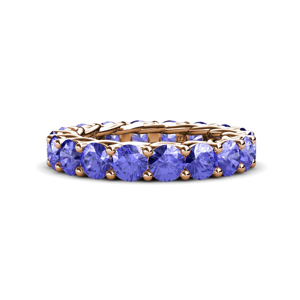 Lucida 4.00 mm Round Tanzanite U Prong Eternity Band 