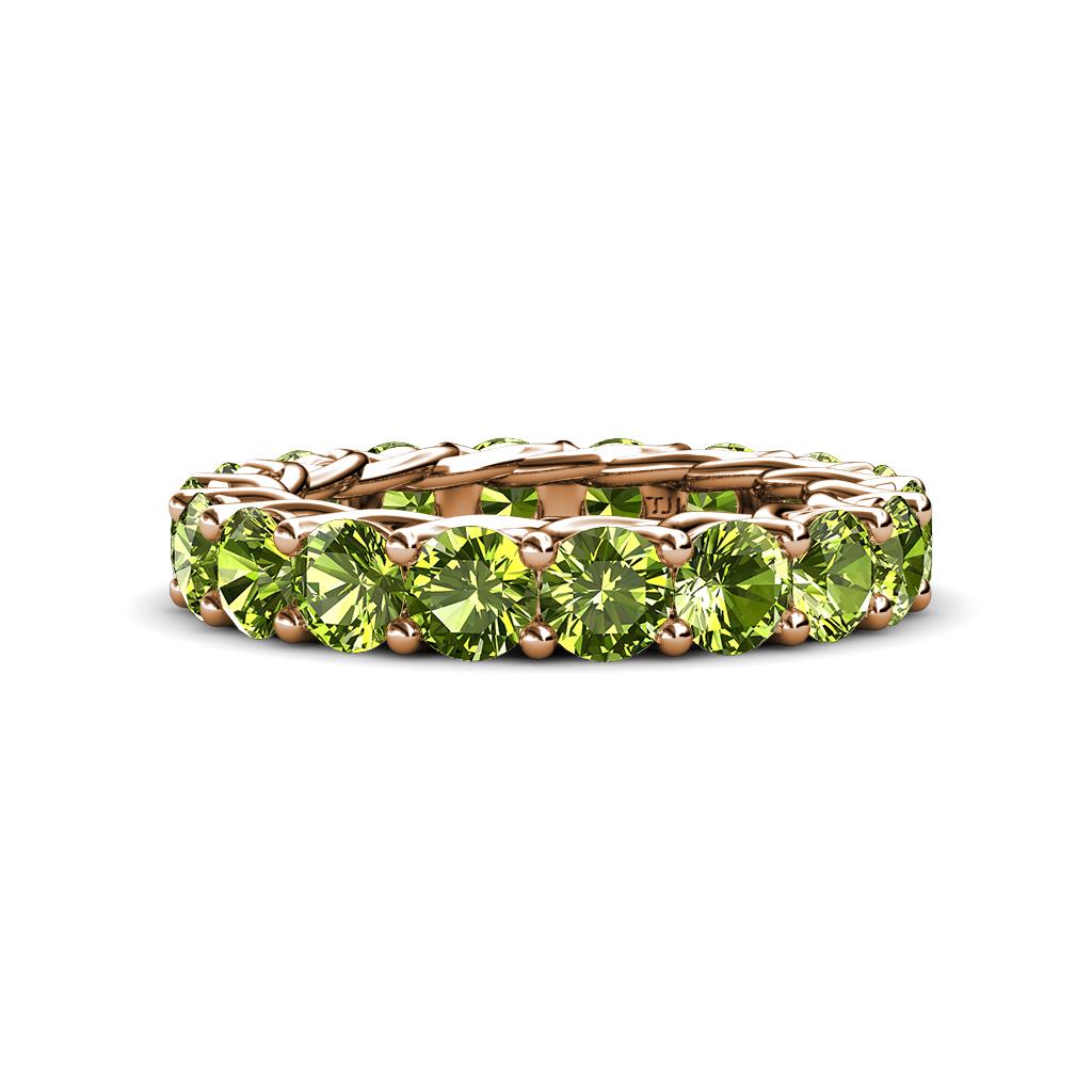 Lucida 4.00 mm Round Peridot U Prong Eternity Band 