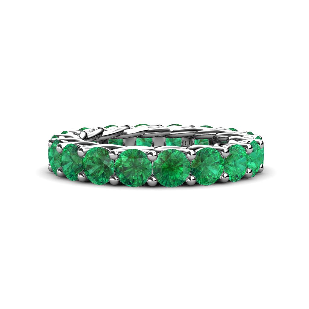 Lucida 4.00 mm Round Emerald U Prong Eternity Band 
