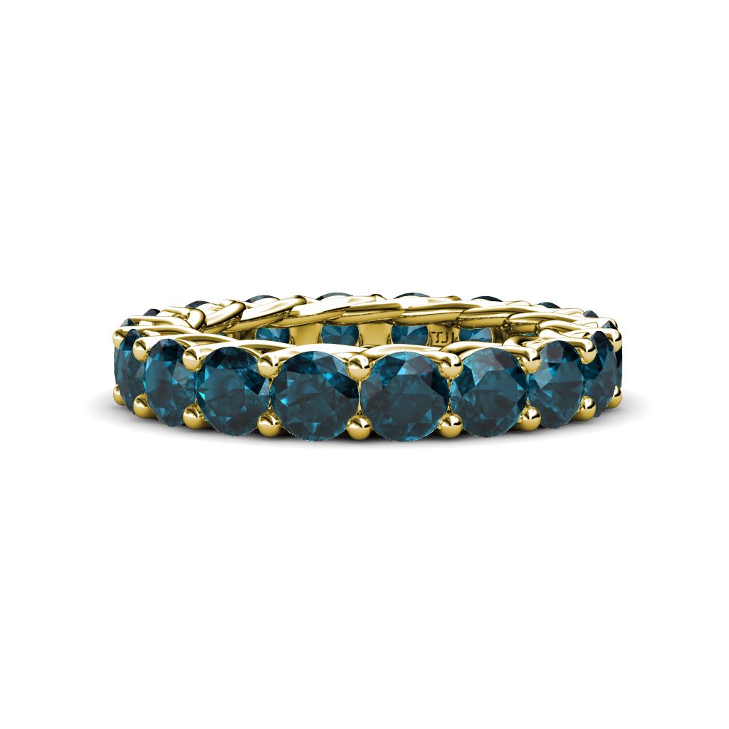 Lucida 4.00 mm Round London Blue Topaz U Prong Eternity Band 