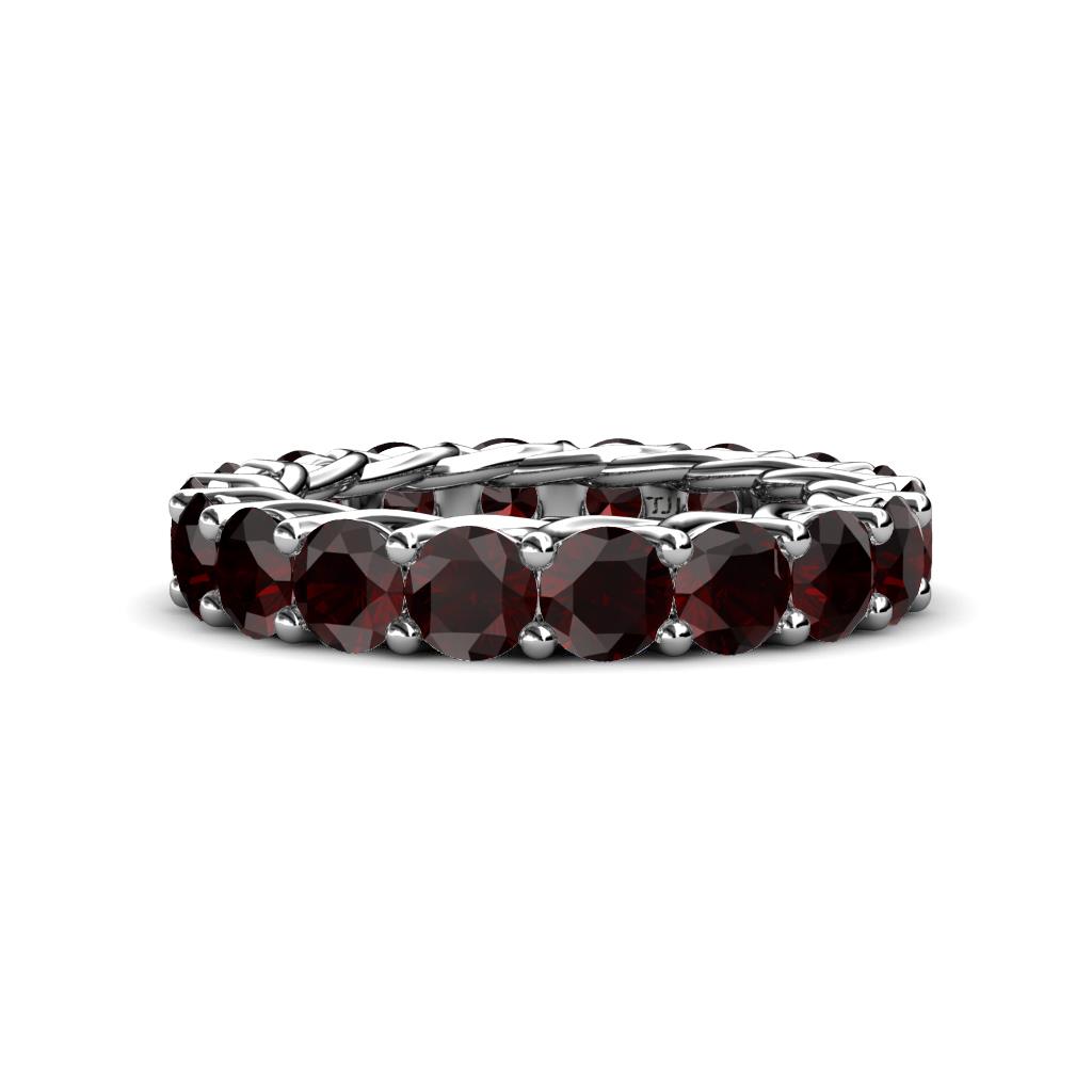 Lucida 4.00 mm Round Red Garnet U Prong Eternity Band 