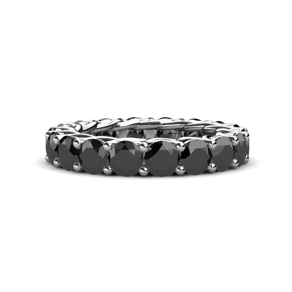 Lucida 4.00 mm Round Black Diamond U Prong Eternity Band 