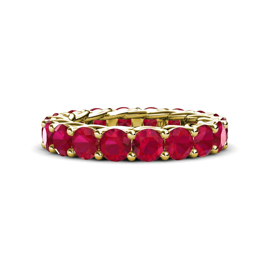 Lucida 4.00 mm Round Ruby U Prong Eternity Band 