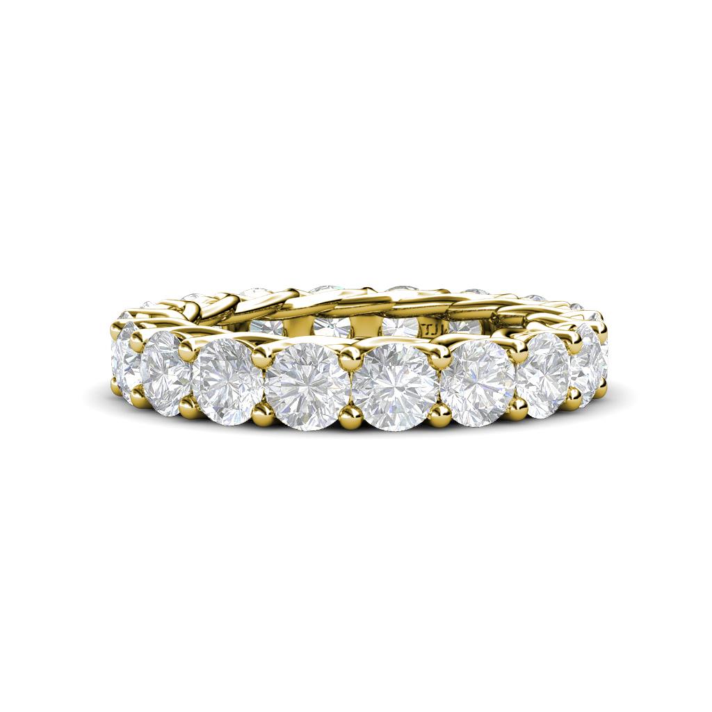 Lucida 4.00 mm Round White Sapphire U Prong Eternity Band 