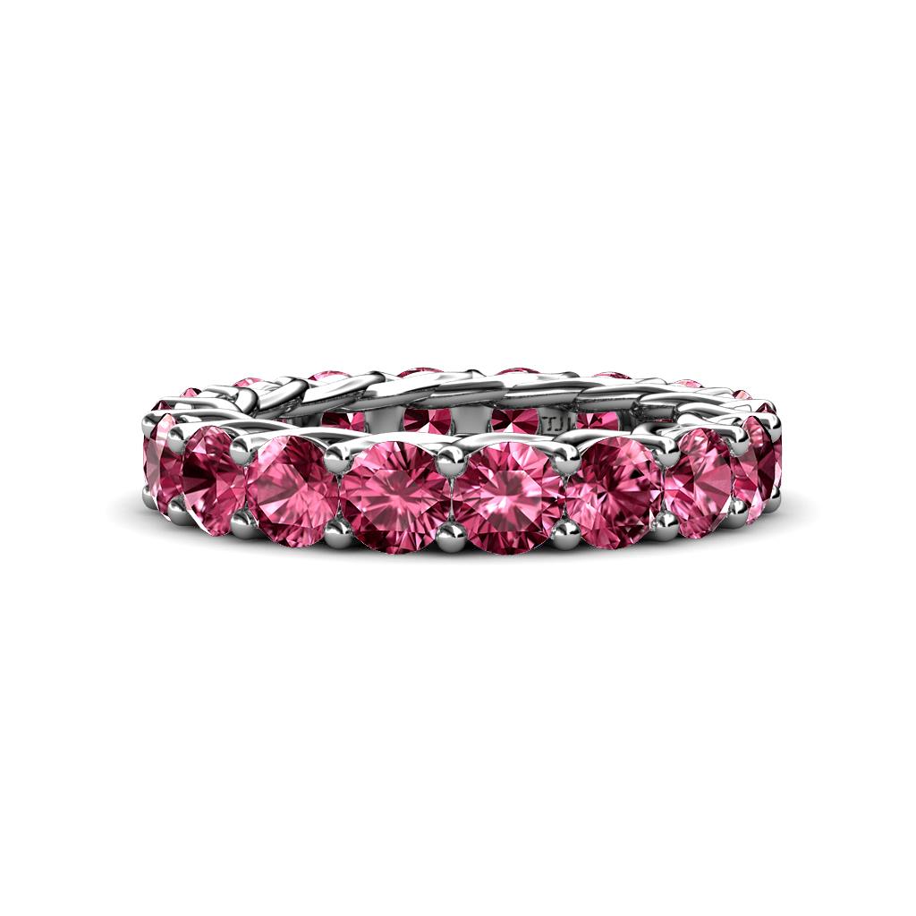 Lucida 4.00 mm Round Pink Tourmaline U Prong Eternity Band 