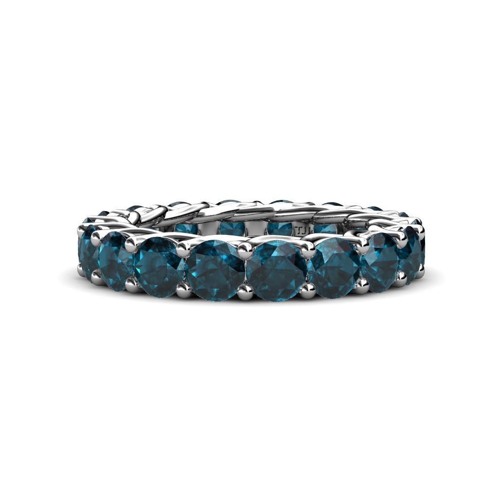Lucida 4.00 mm Round London Blue Topaz U Prong Eternity Band 