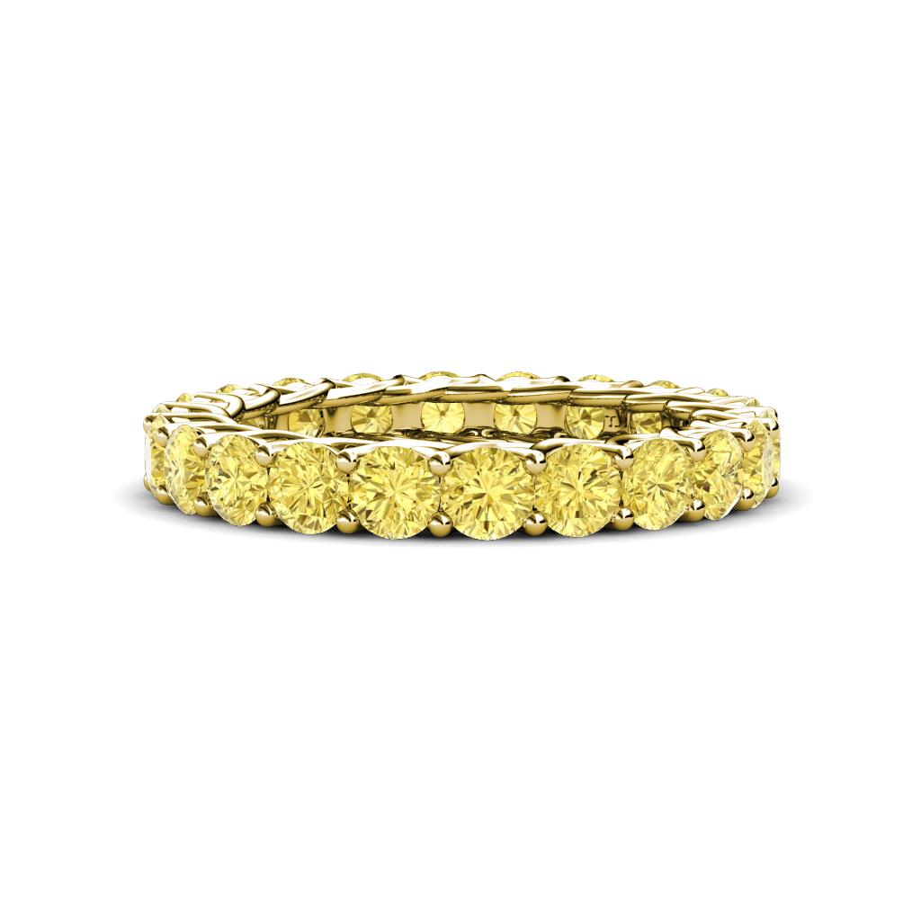 Lucida 3.40 mm Round Yellow Sapphire U Prong Eternity Band 