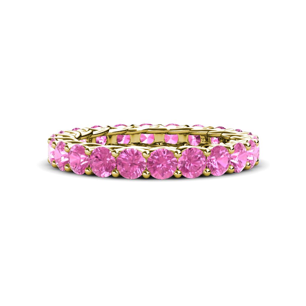 Lucida 3.40 mm Round Pink Sapphire U Prong Eternity Band 
