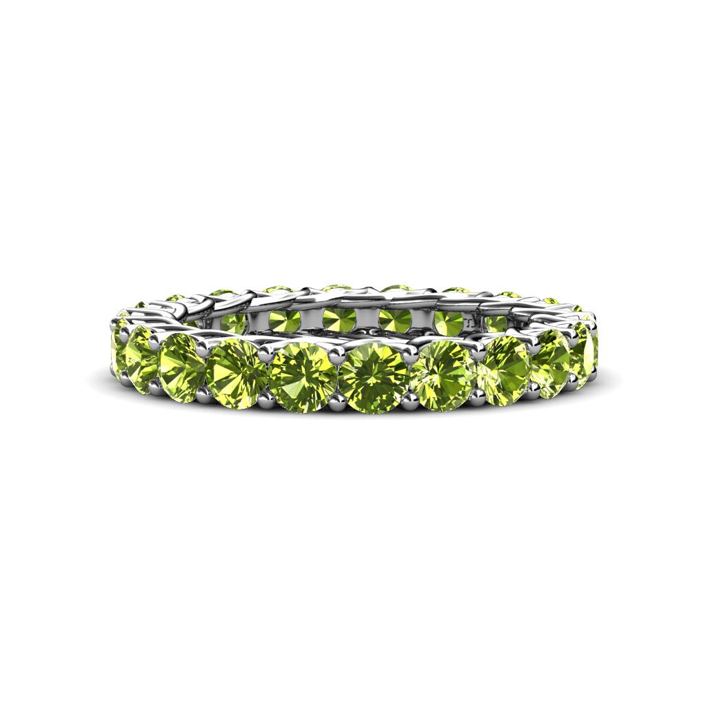 Lucida 3.40 mm Round Peridot U Prong Eternity Band 