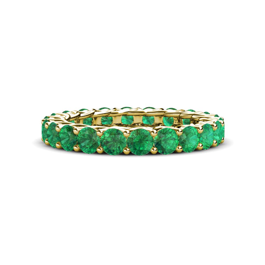 Lucida 3.40 mm Round Emerald U Prong Eternity Band 