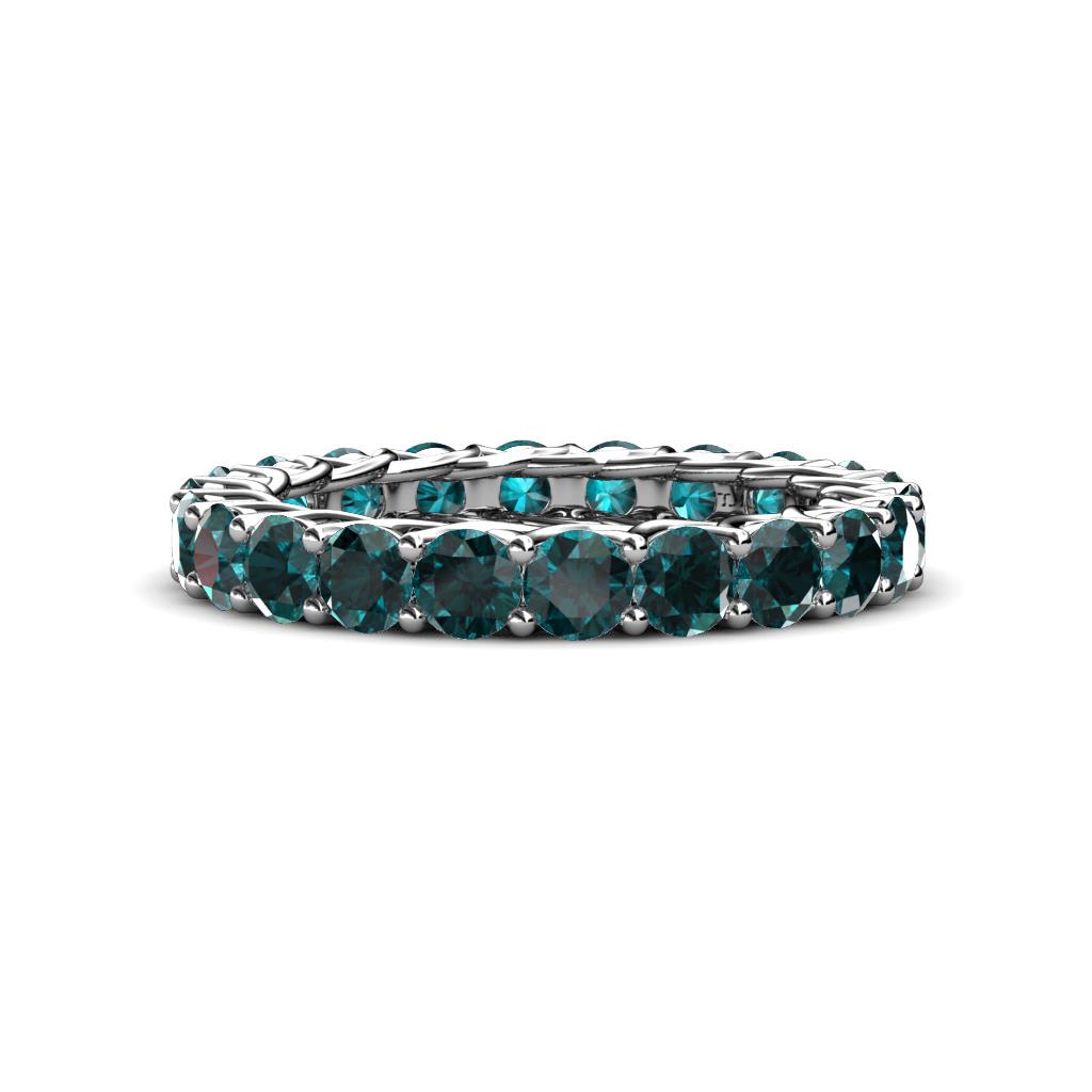 Lucida 3.40 mm Round London Blue Topaz U Prong Eternity Band 
