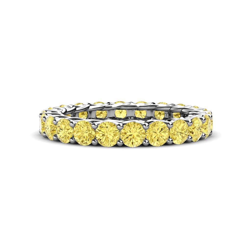 Lucida 3.40 mm Round Yellow Sapphire U Prong Eternity Band 