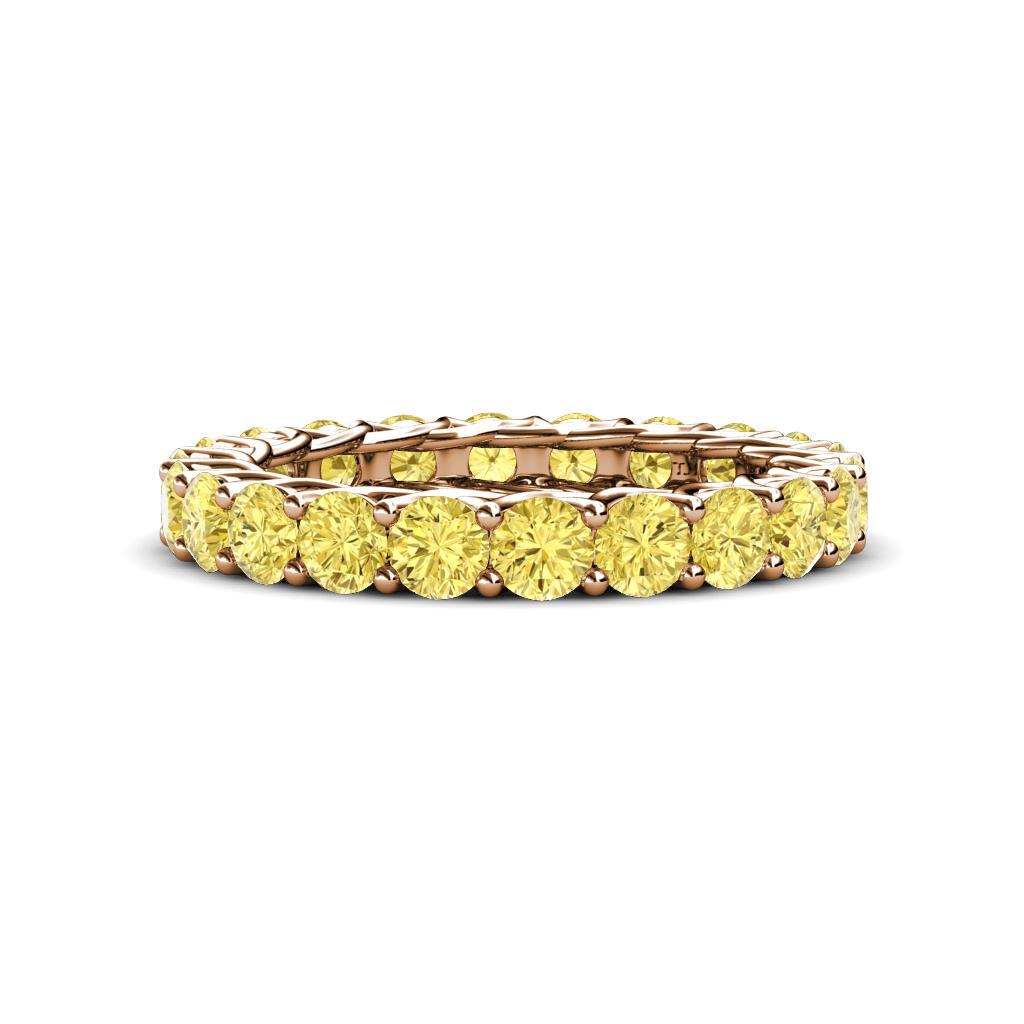 Lucida 3.40 mm Round Yellow Sapphire U Prong Eternity Band 