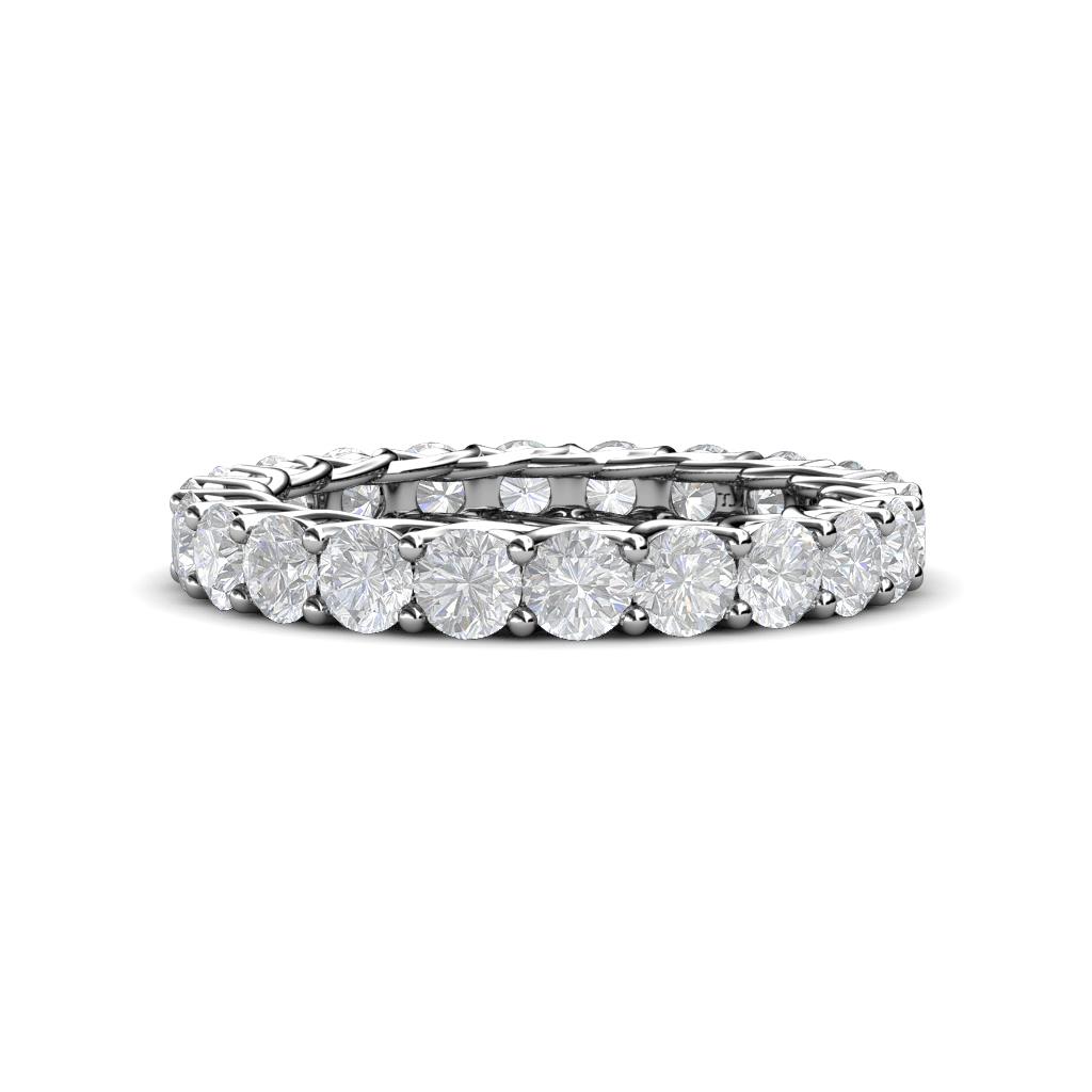 Lucida 3.40 mm Round White Sapphire U Prong Eternity Band 