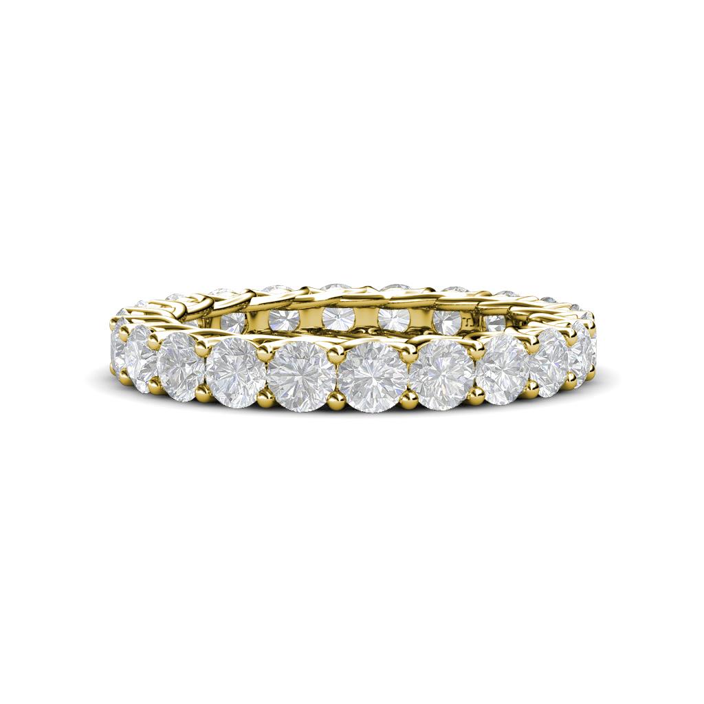 Lucida 3.40 mm Round White Sapphire U Prong Eternity Band 