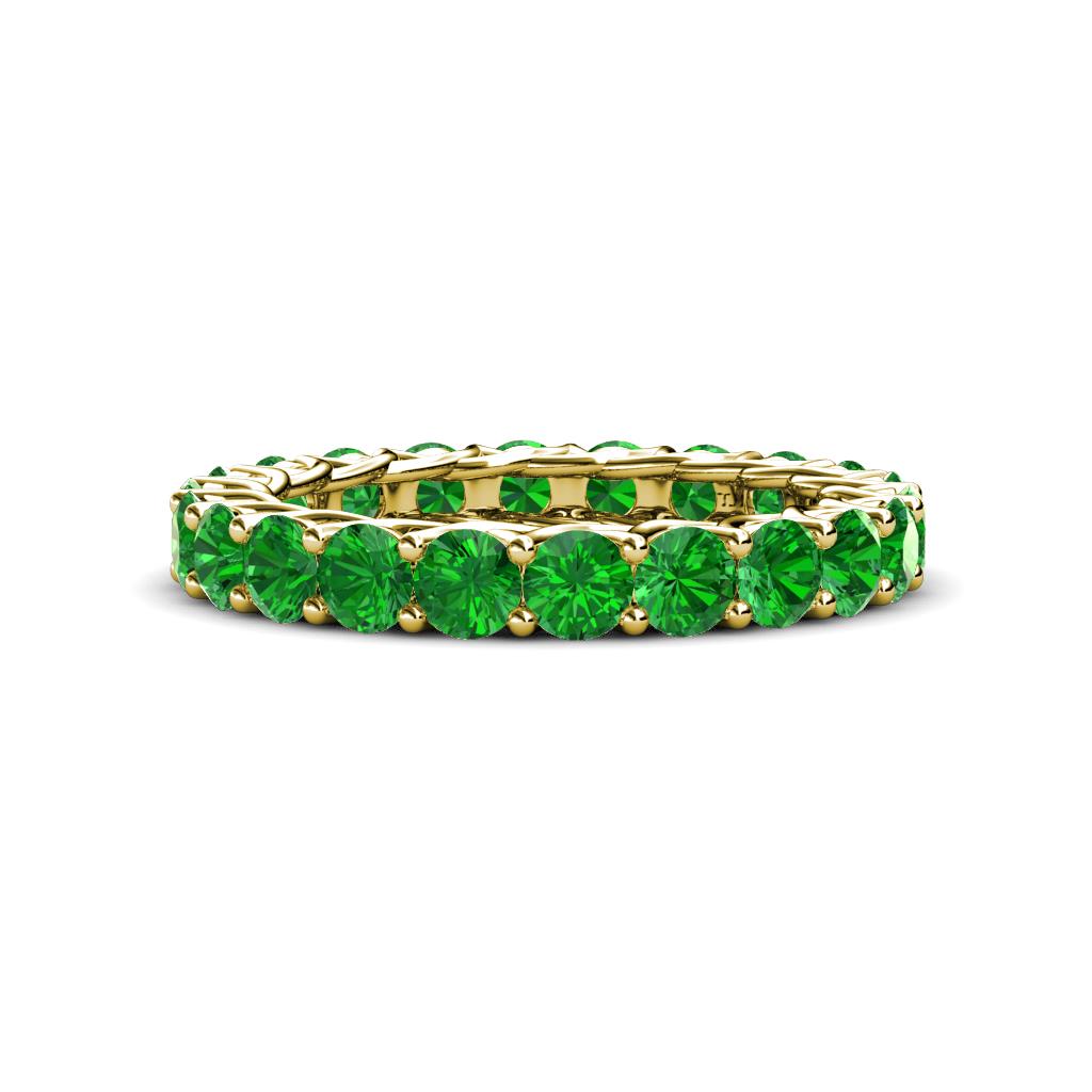 Lucida 3.40 mm Round Green Garnet U Prong Eternity Band 