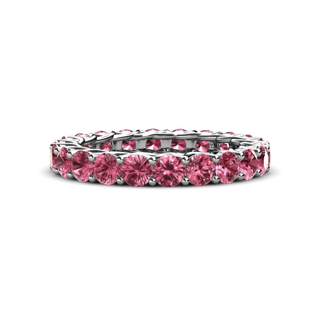 Lucida 3.40 mm Round Pink Tourmaline U Prong Eternity Band 