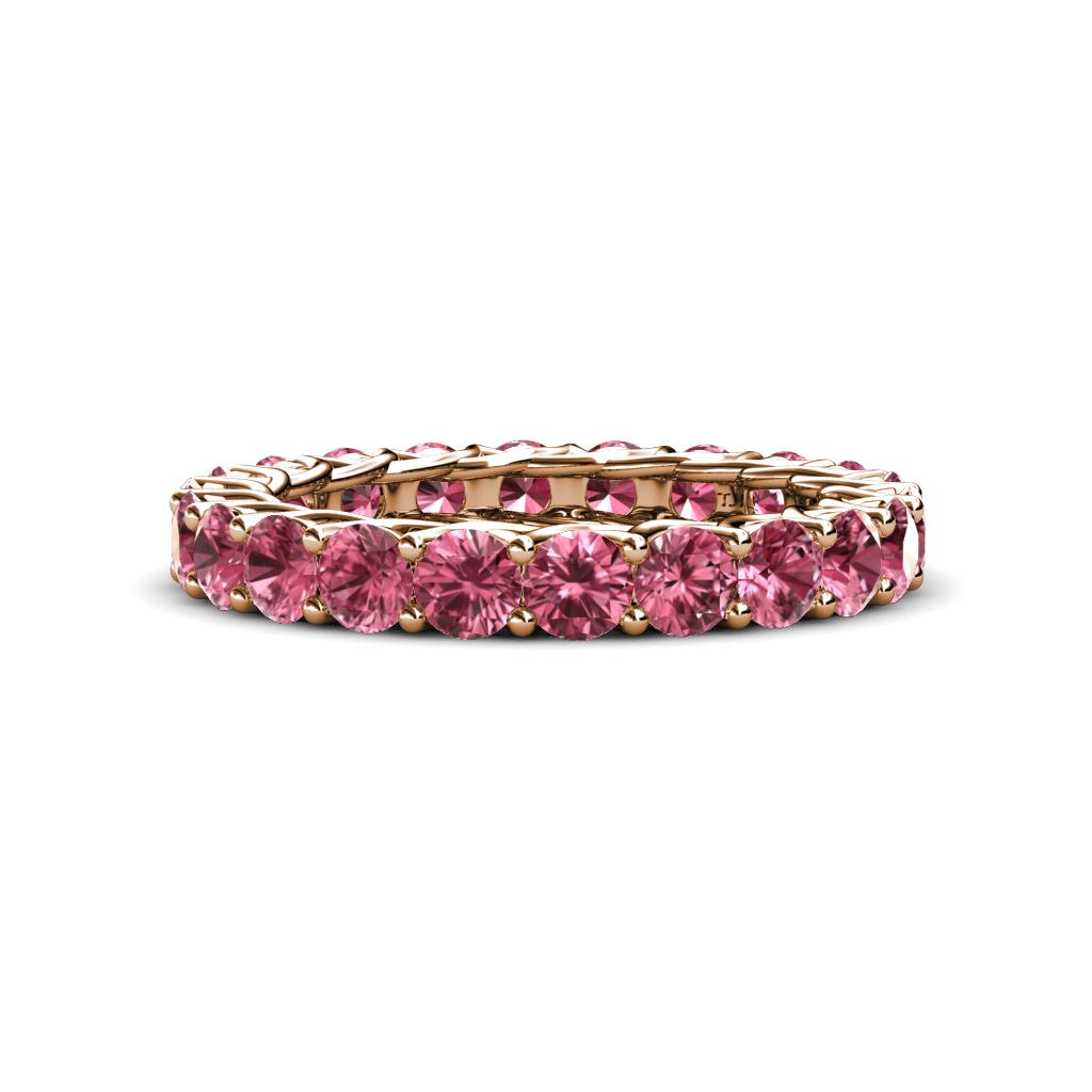 Lucida 3.40 mm Round Pink Tourmaline U Prong Eternity Band 
