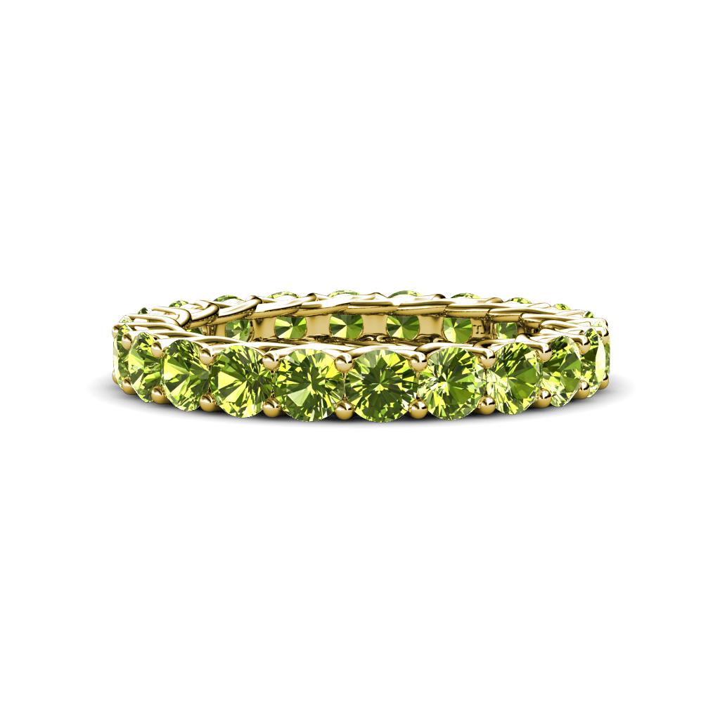 Lucida 3.40 mm Round Peridot U Prong Eternity Band 