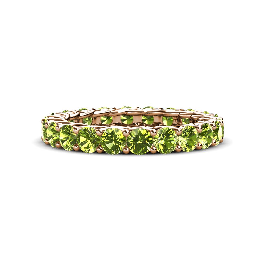 Lucida 3.40 mm Round Peridot U Prong Eternity Band 