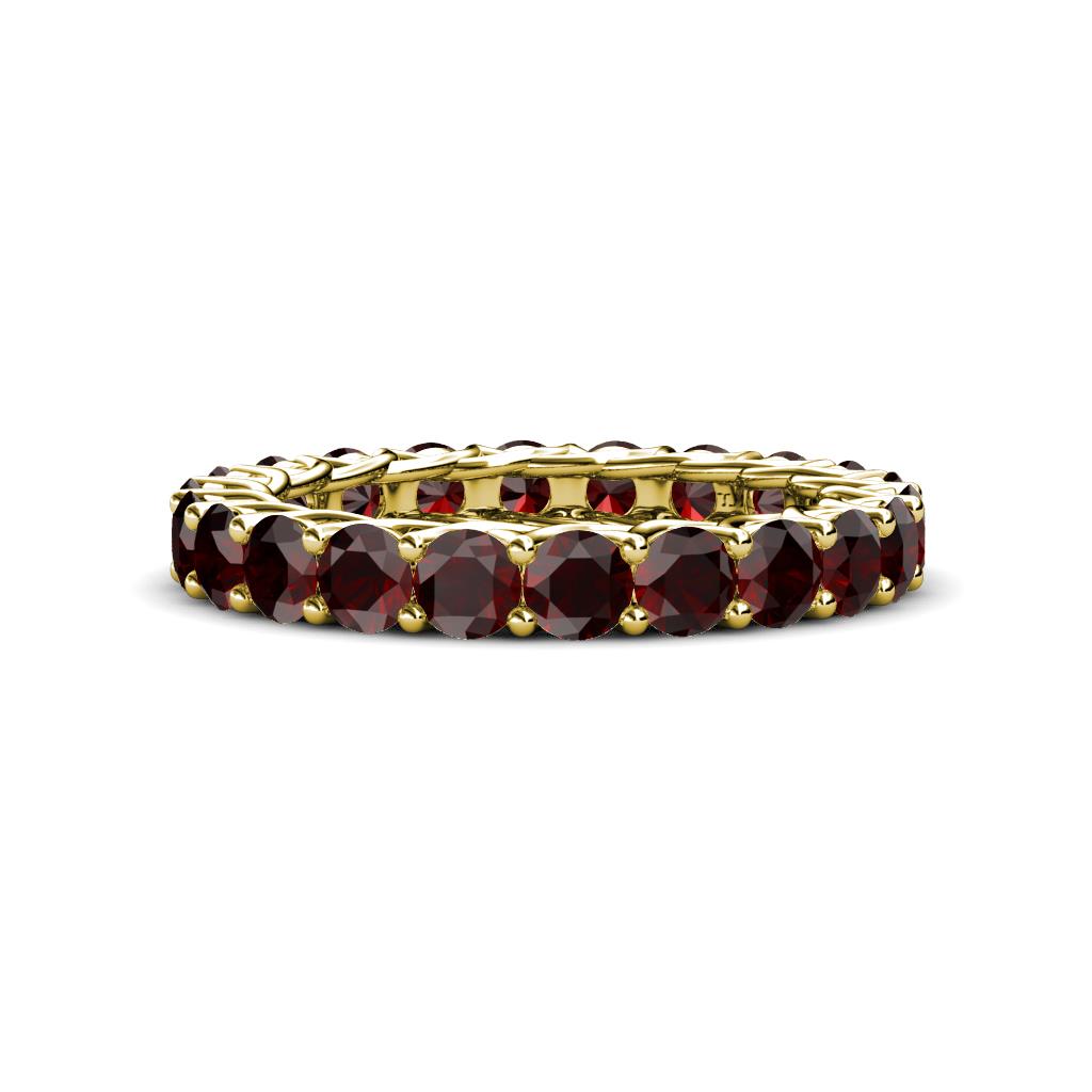 Lucida 3.40 mm Round Red Garnet U Prong Eternity Band 