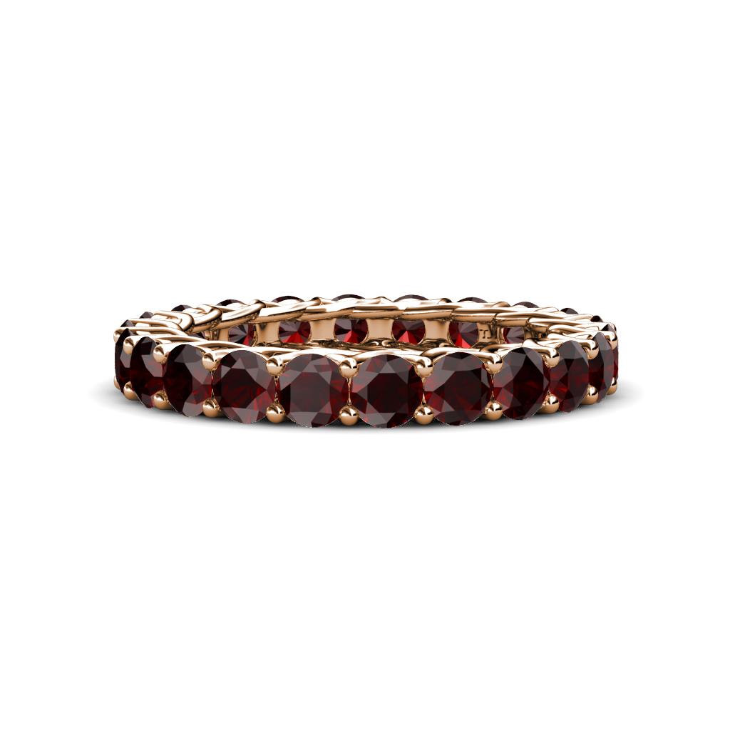 Lucida 3.40 mm Round Red Garnet U Prong Eternity Band 