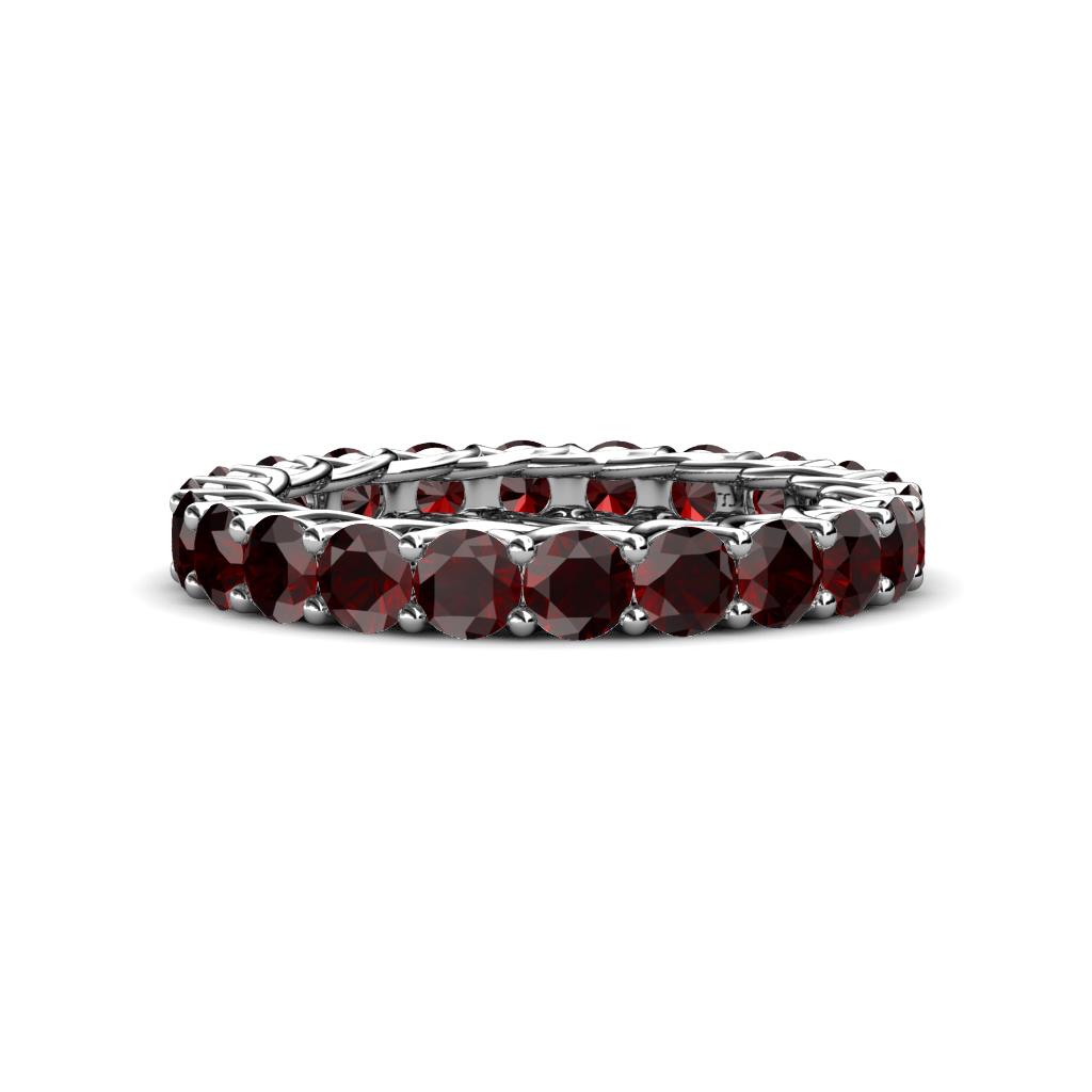 Lucida 3.40 mm Round Red Garnet U Prong Eternity Band 