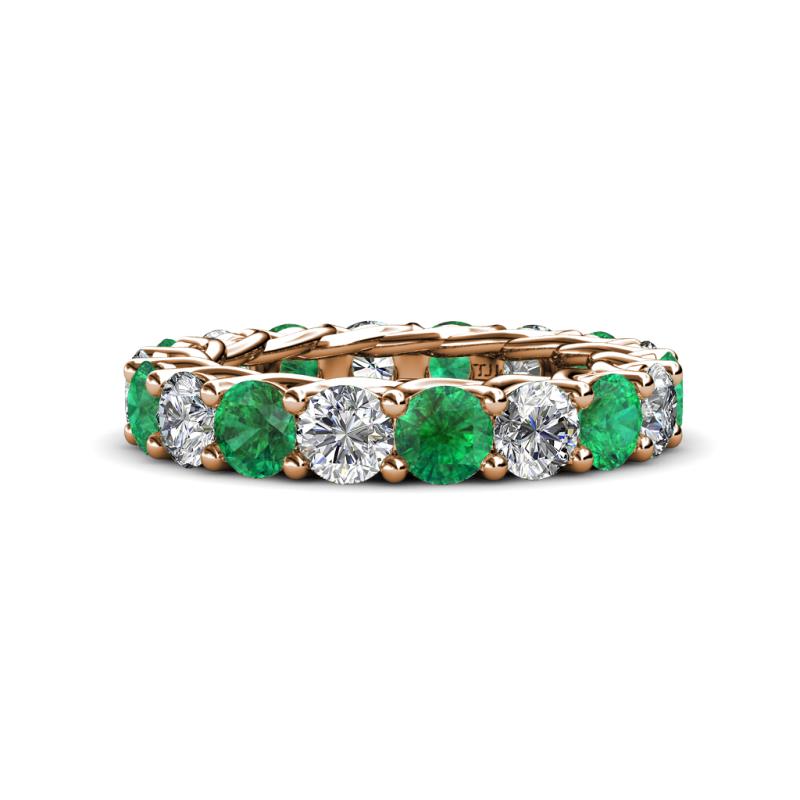 Lucida 4.00 mm Emerald and Diamond Eternity Band 