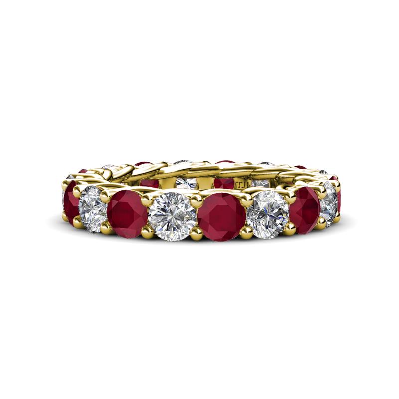 Lucida 4.00 mm Ruby and Diamond Eternity Band 