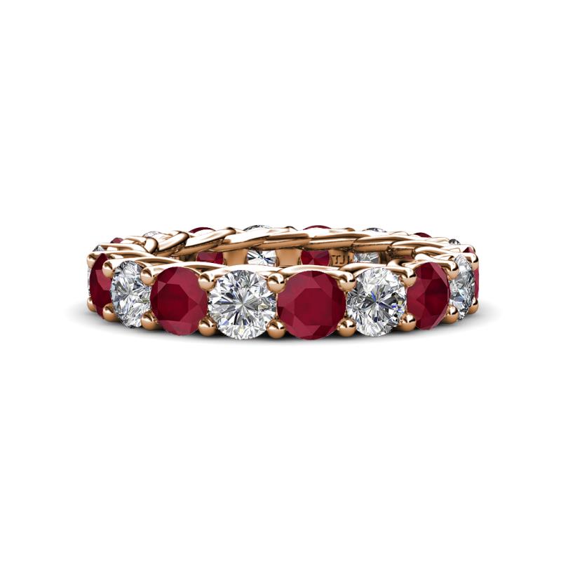 Lucida 4.00 mm Ruby and Diamond Eternity Band 