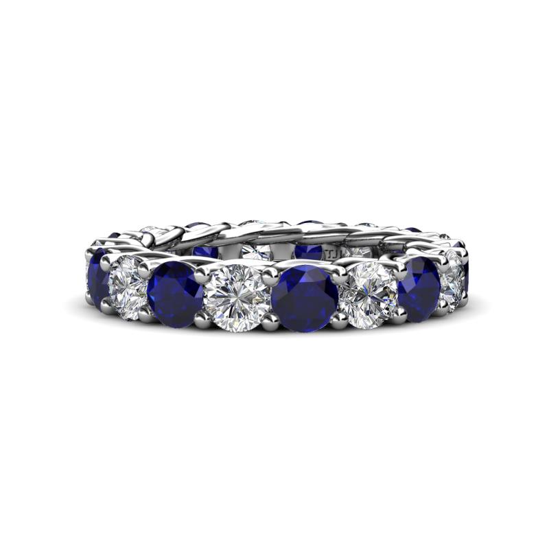 Lucida 4.00 mm Blue Sapphire and Diamond Eternity Band 