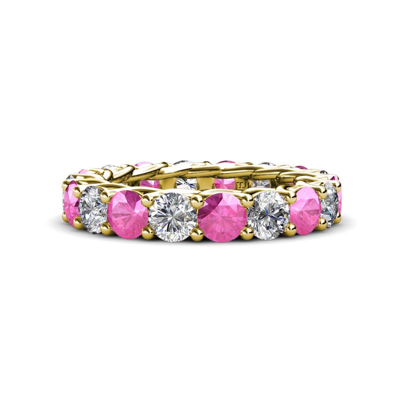 Lucida 4.00 mm Pink Sapphire and Diamond Eternity Band 