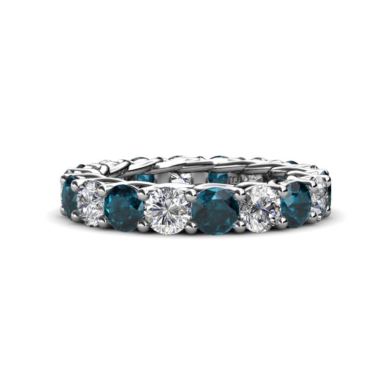 Lucida 4.00 mm London Blue Topaz and Diamond Eternity Band 