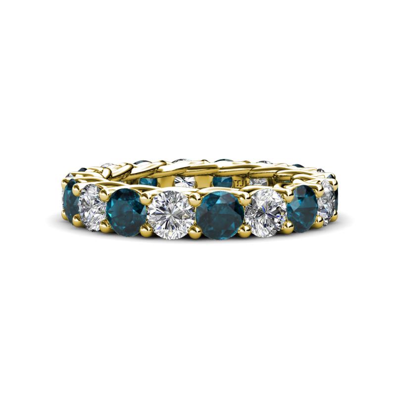 Lucida 4.00 mm London Blue Topaz and Diamond Eternity Band 