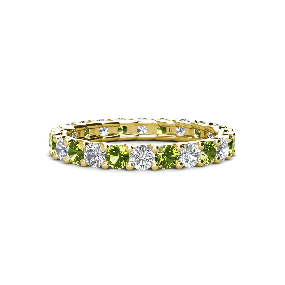 Laida 3.00 mm Peridot and Diamond Eternity Band 