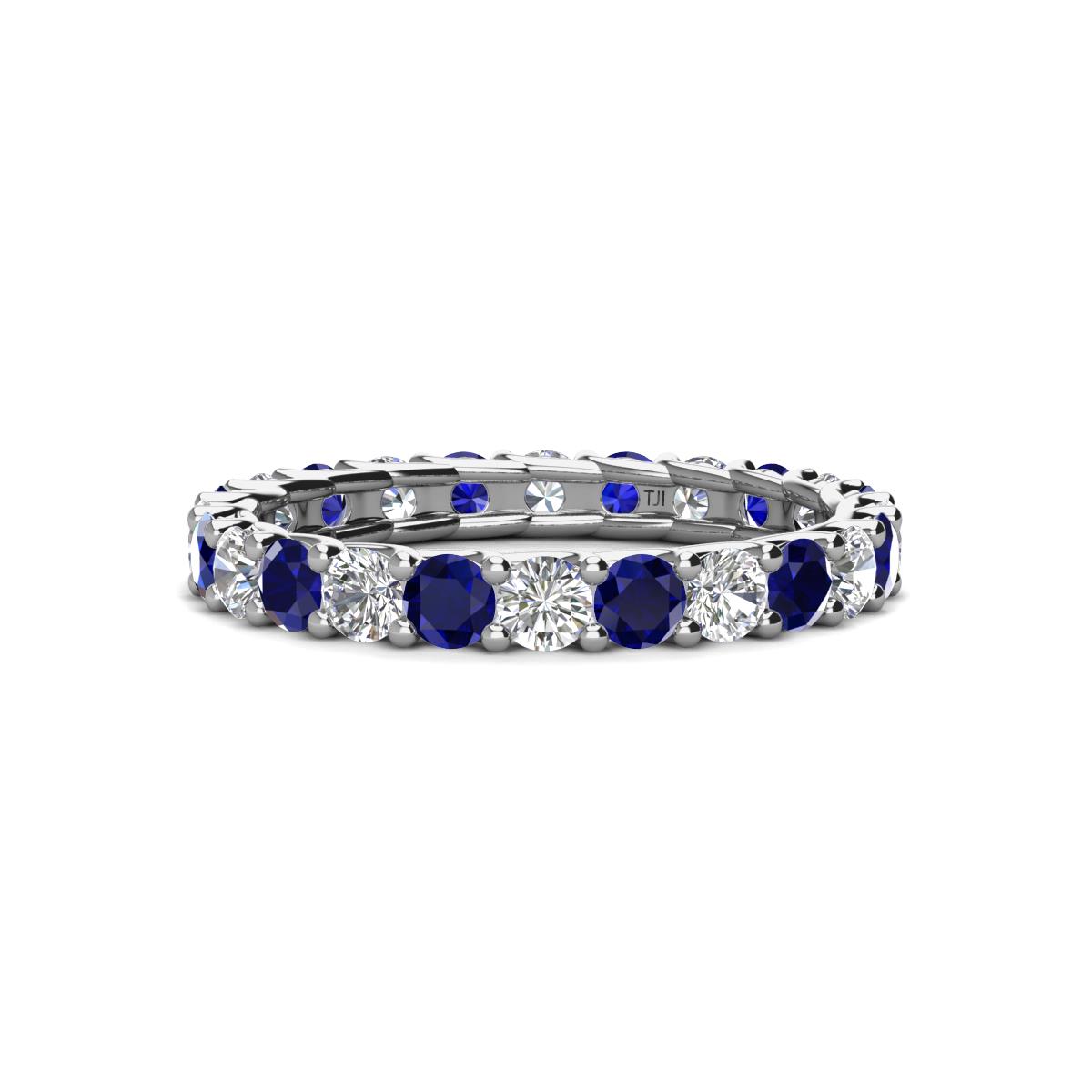 Laida 3.00 mm Blue Sapphire and Diamond Eternity Band 