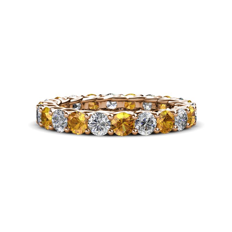 Lucida 3.40 mm Citrine and Diamond Eternity Band 