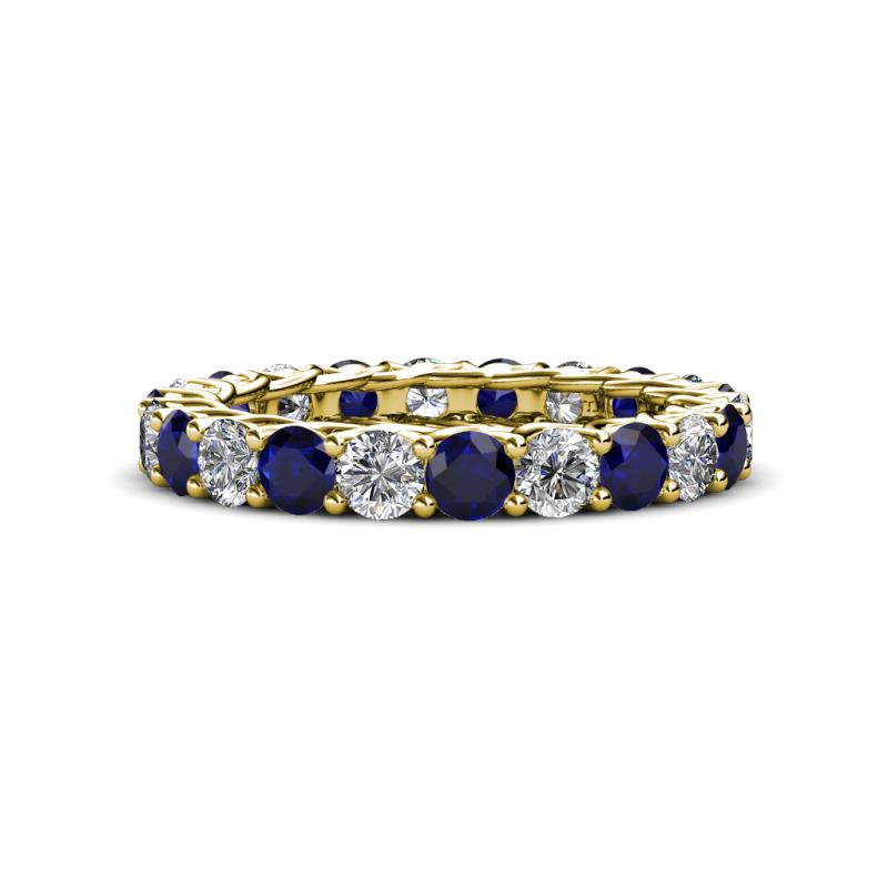 Lucida 3.40 mm Blue Sapphire and Diamond Eternity Band 