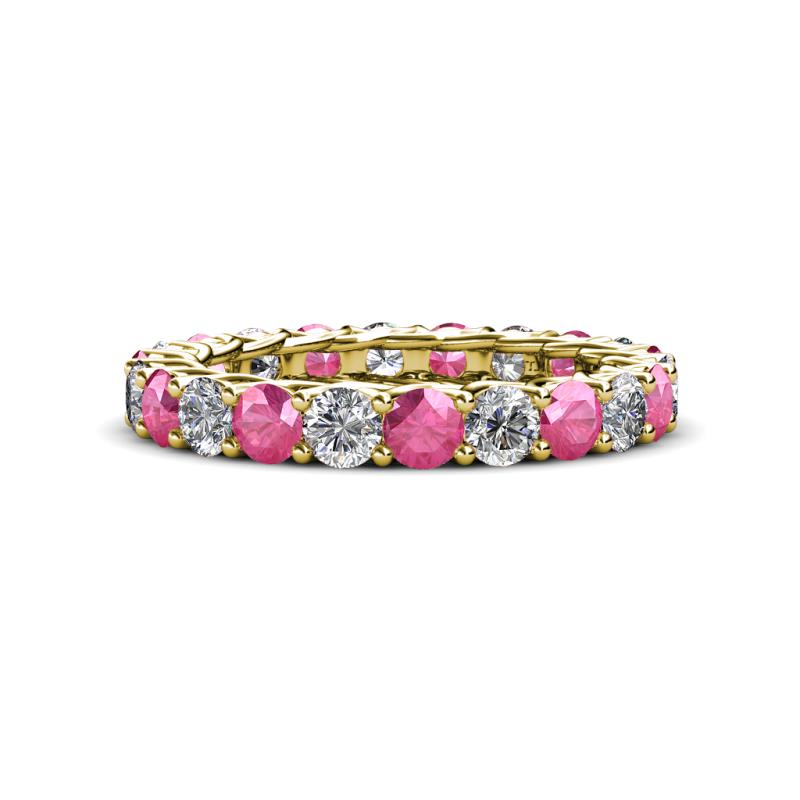 Lucida 3.40 mm Pink Tourmaline and Diamond Eternity Band 