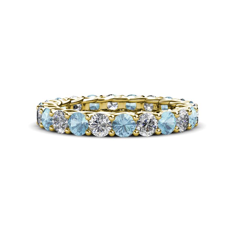 Lucida 3.40 mm Aquamarine and Diamond Eternity Band 