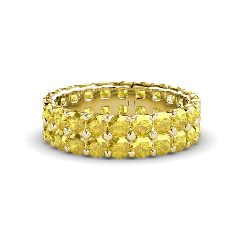 Zenia 2.70 mm Yellow Sapphire Double Row Eternity Band 