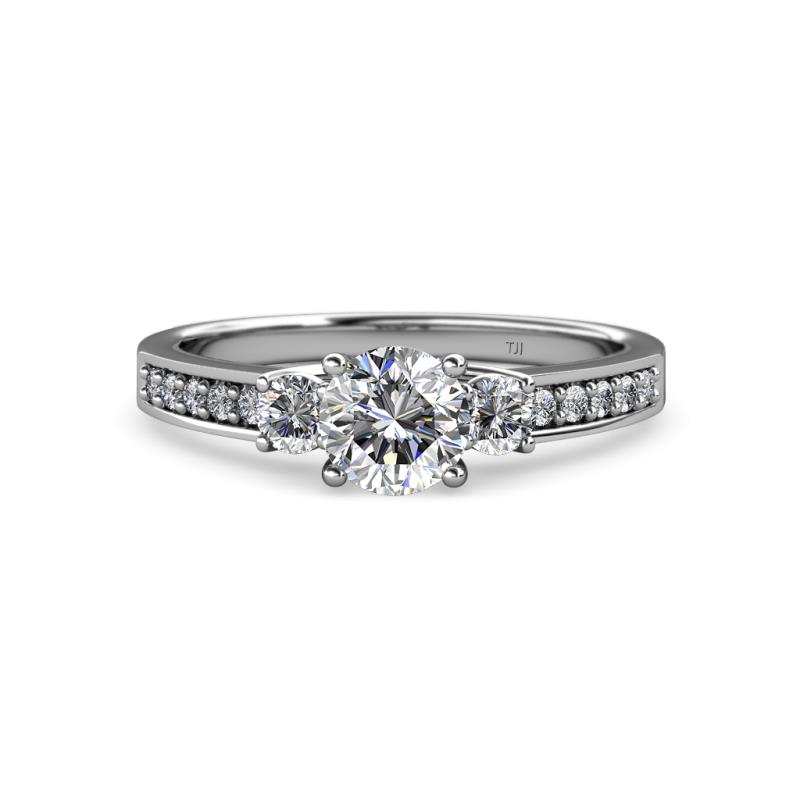 Dzeni 1.45 ctw Natural GIA Certified Diamond Three Stone Engagement Ring  