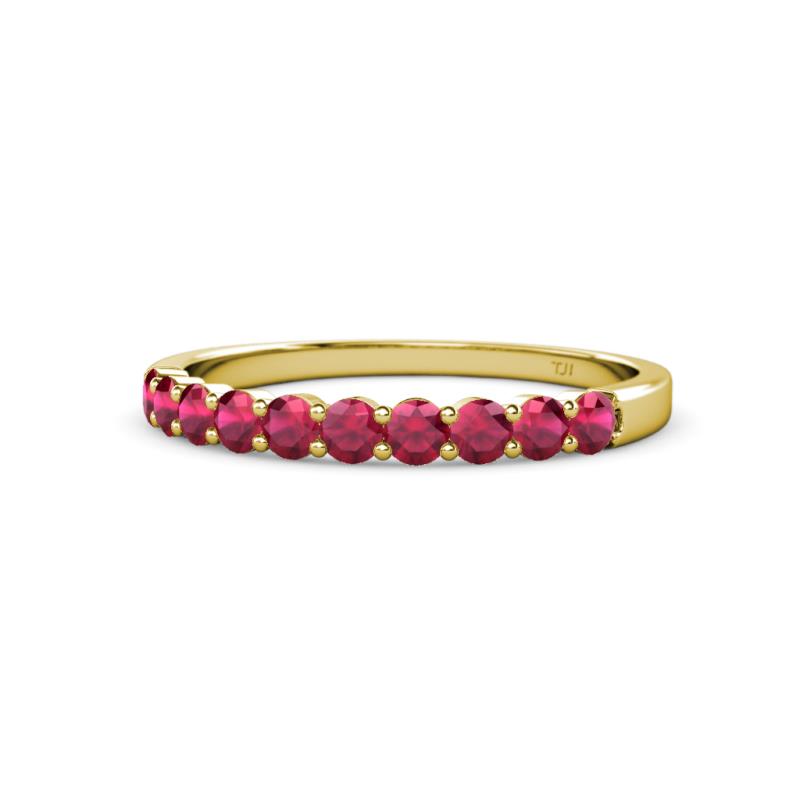 Clara 2.70 mm Ruby 10 Stone Wedding Band 