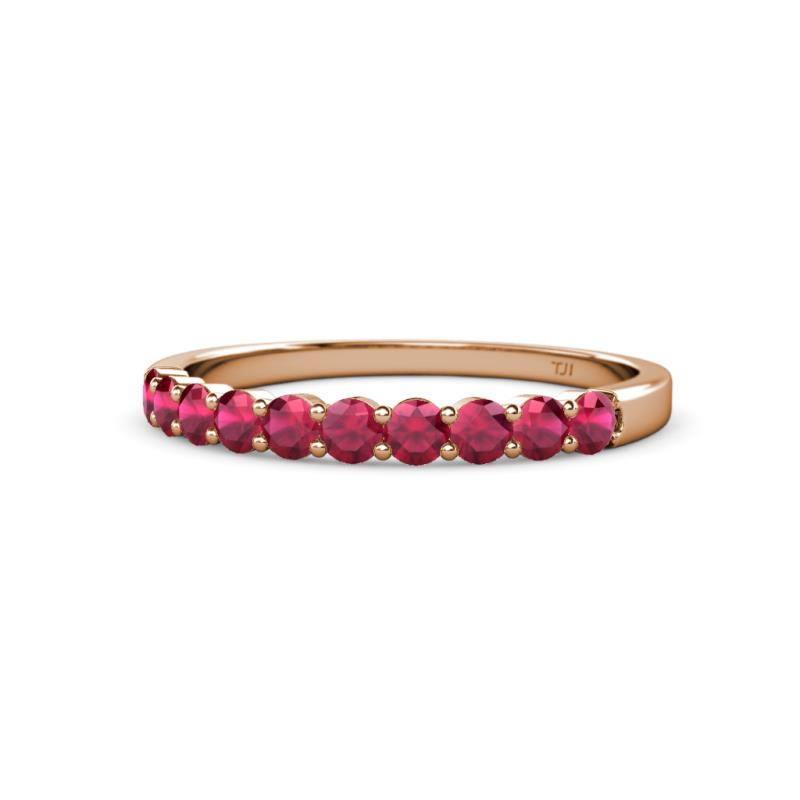 Clara 2.70 mm Ruby 10 Stone Wedding Band 