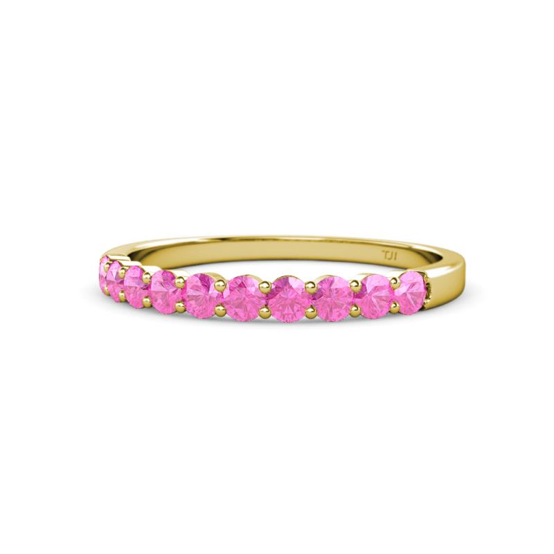 Clara 2.70 mm Pink Sapphire 10 Stone Wedding Band 