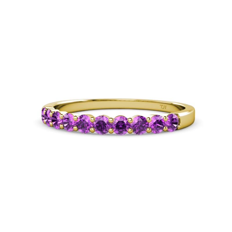 Clara 2.70 mm Amethyst 10 Stone Wedding Band 