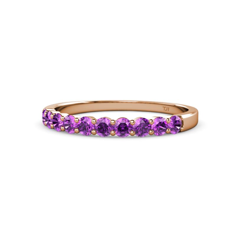 Clara 2.70 mm Amethyst 10 Stone Wedding Band 