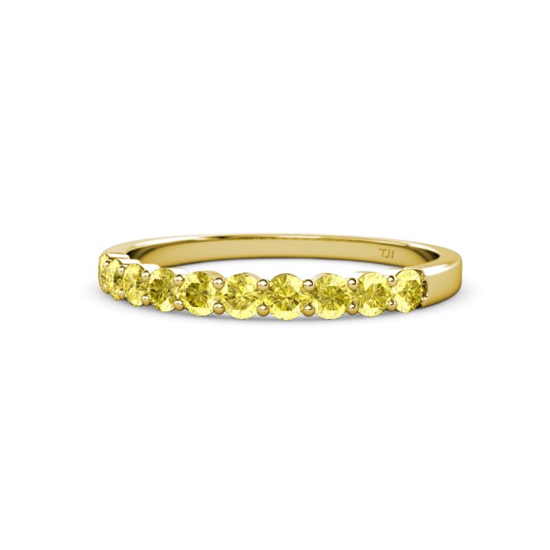 Clara 2.70 mm Yellow Sapphire 10 Stone Wedding Band 